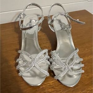 Rhinestone dress heels. Size 10 2 inch heel
